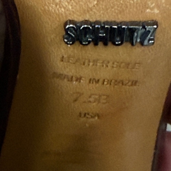 Schutz Women's Burgundy Croc-Embossed Heels - Picture 4 of 4